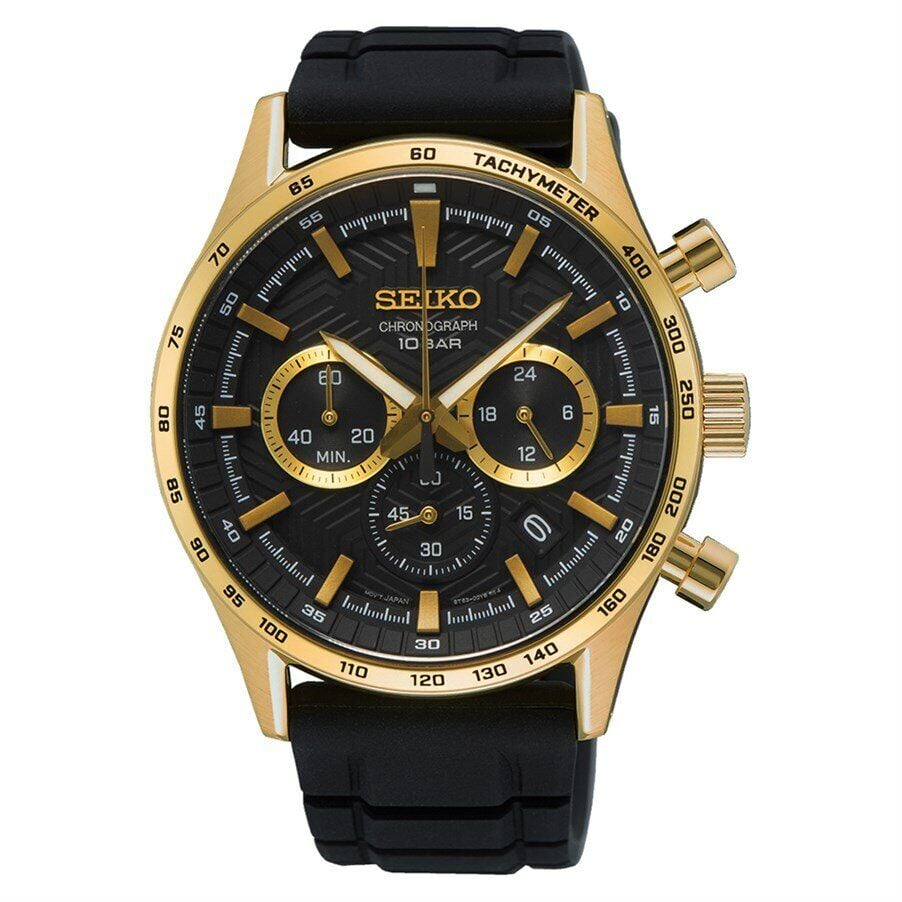 Seiko SSB446P1 Quartz Silikon Siyah 10 ATM 43 mm Erkek Kol Saat