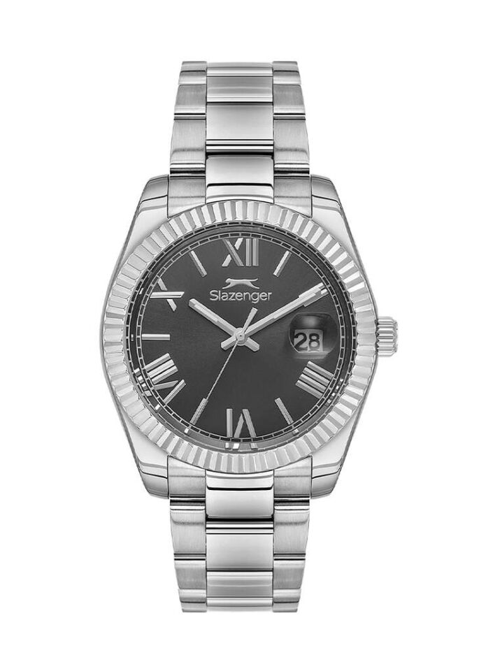 Slazenger SL.09.2508.1.05 Quartz Çelik Gri Siyah Kadran 43 mm Erkek Kol Saati