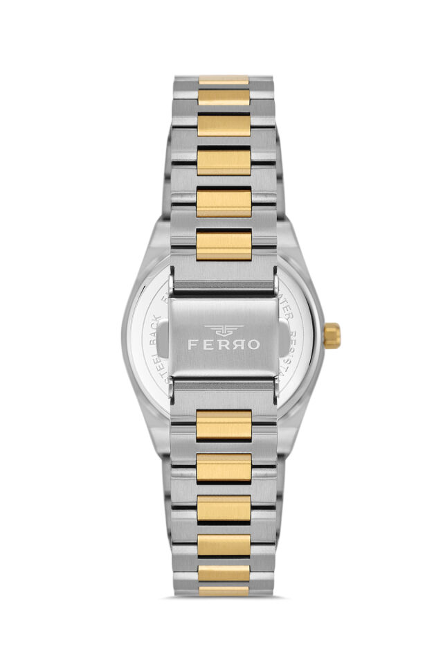 Ferro FL21518AWT-D Quartz Çelik Sarı Gri 30 mm Kadın Kol Saati