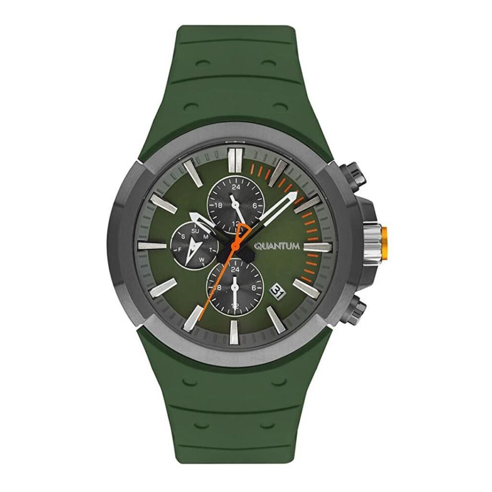 Quantum PWG1004.075 Quartz Silikon Yeşil 46 mm Erkek Kol Saati