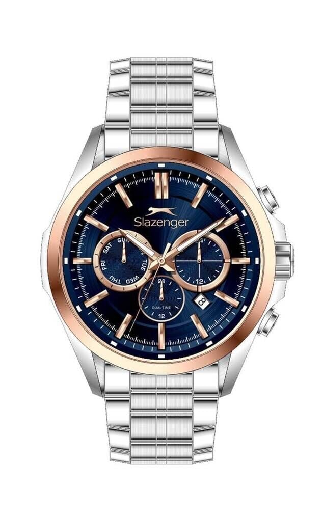 Slazenger SL.09.2567.2.02 Quartz Çelik Gri Lacivert Kadran 47 mm Erkek Kol Saati