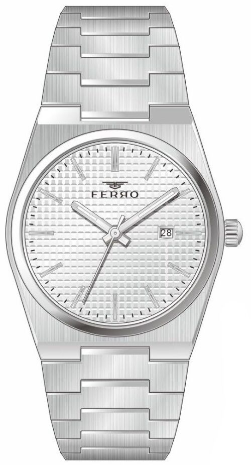 Ferro Gümüş Çelik Kordon Erkek Kol Saati F11373A-A