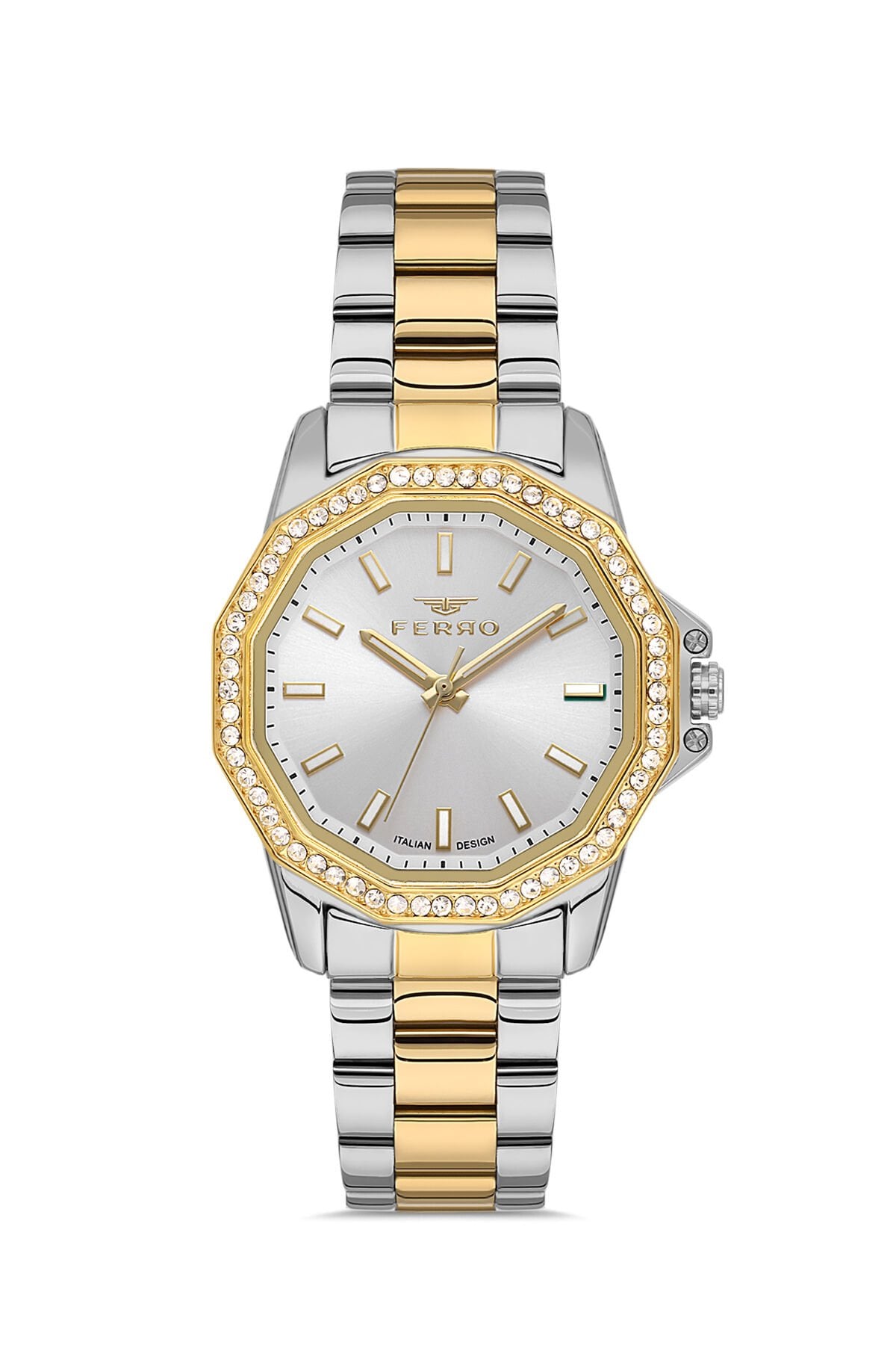 Ferro FL21540AWT-D Quartz Çelik Altın Gri 32 mm Kadın Kol Saati