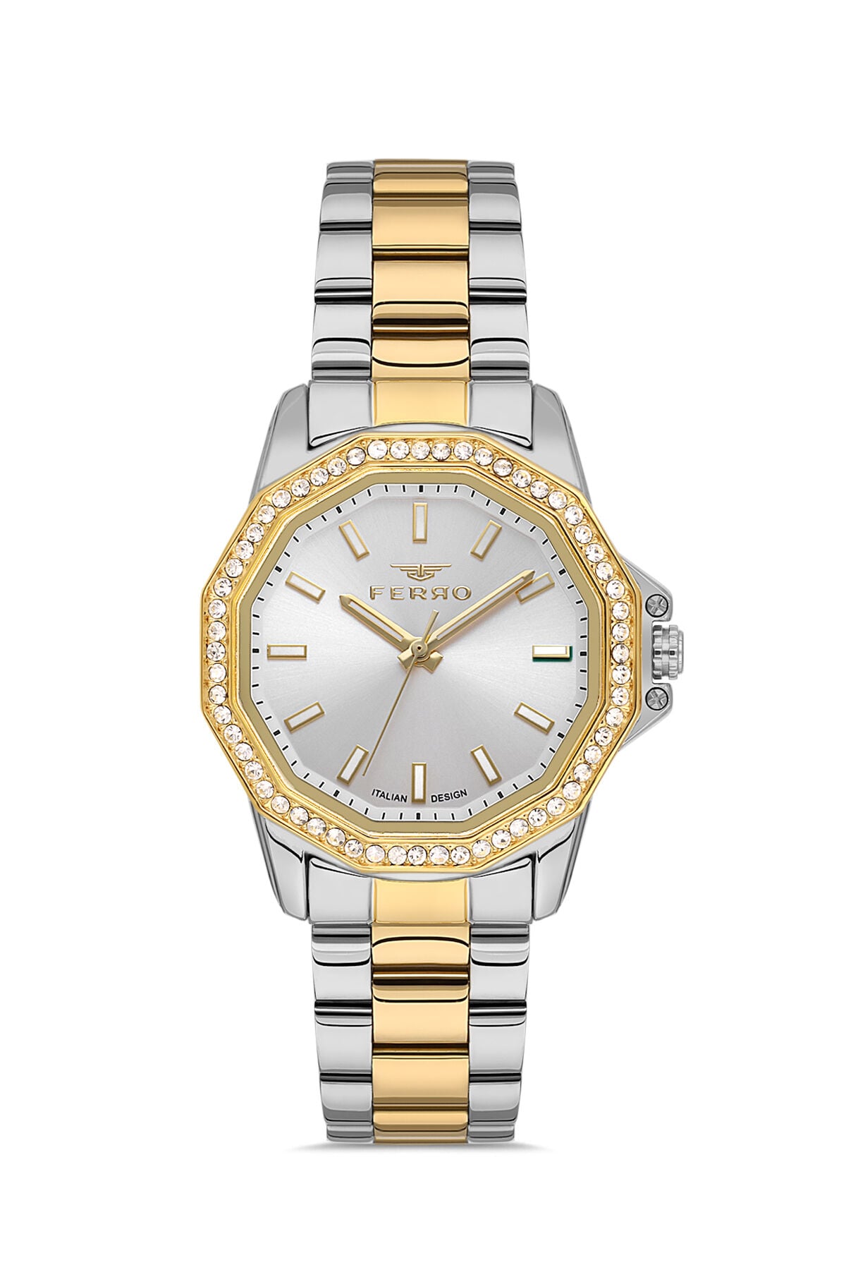 Ferro FL21540AWT-D Quartz Çelik Altın Gri 32 mm Kadın Kol Saati