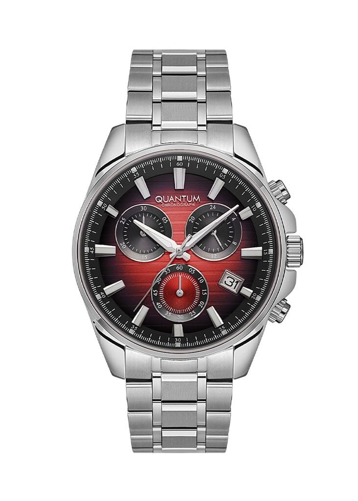 Quantum PWG1122.380 Quartz Çelik Gri Kırmızı Kadran 45 mm Erkek Kol Saati