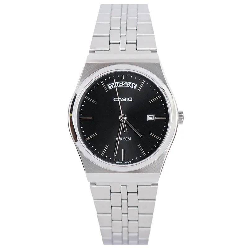 Casio MTP-B146D-1AVDF Quartz Çelik Gri Siyah Kadran 35 mm Erkek Kol Saati