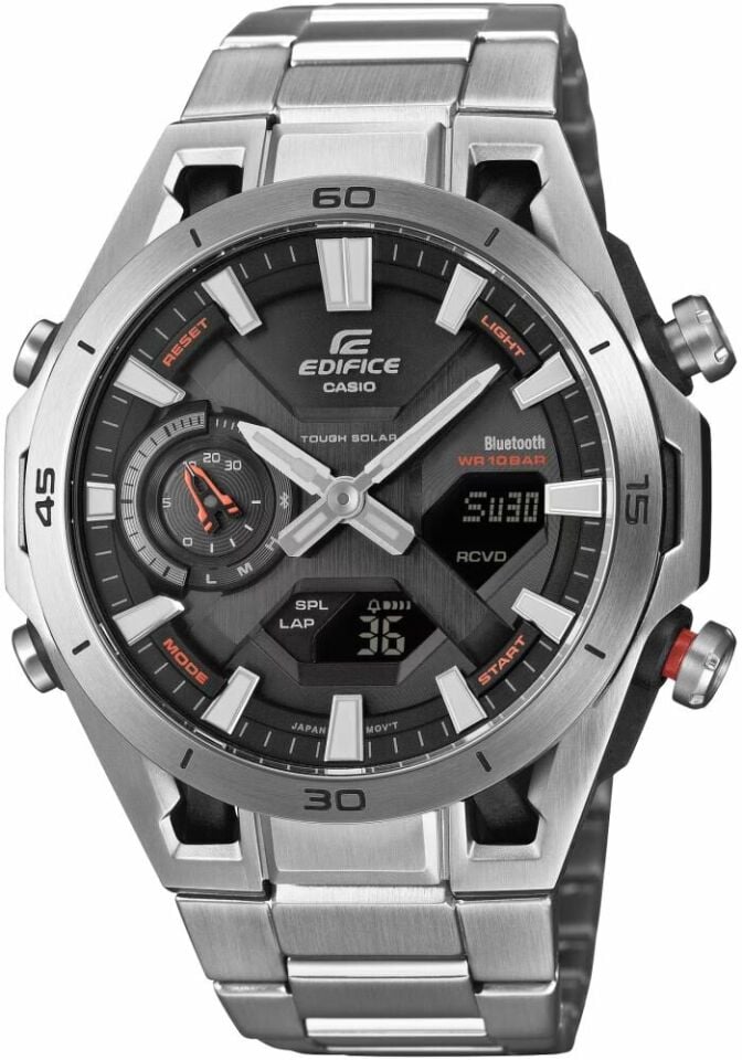 Casio ECB-2300D-1ADF Edifice Solar Çelik Gri 10 ATM Erkek Kol Saati