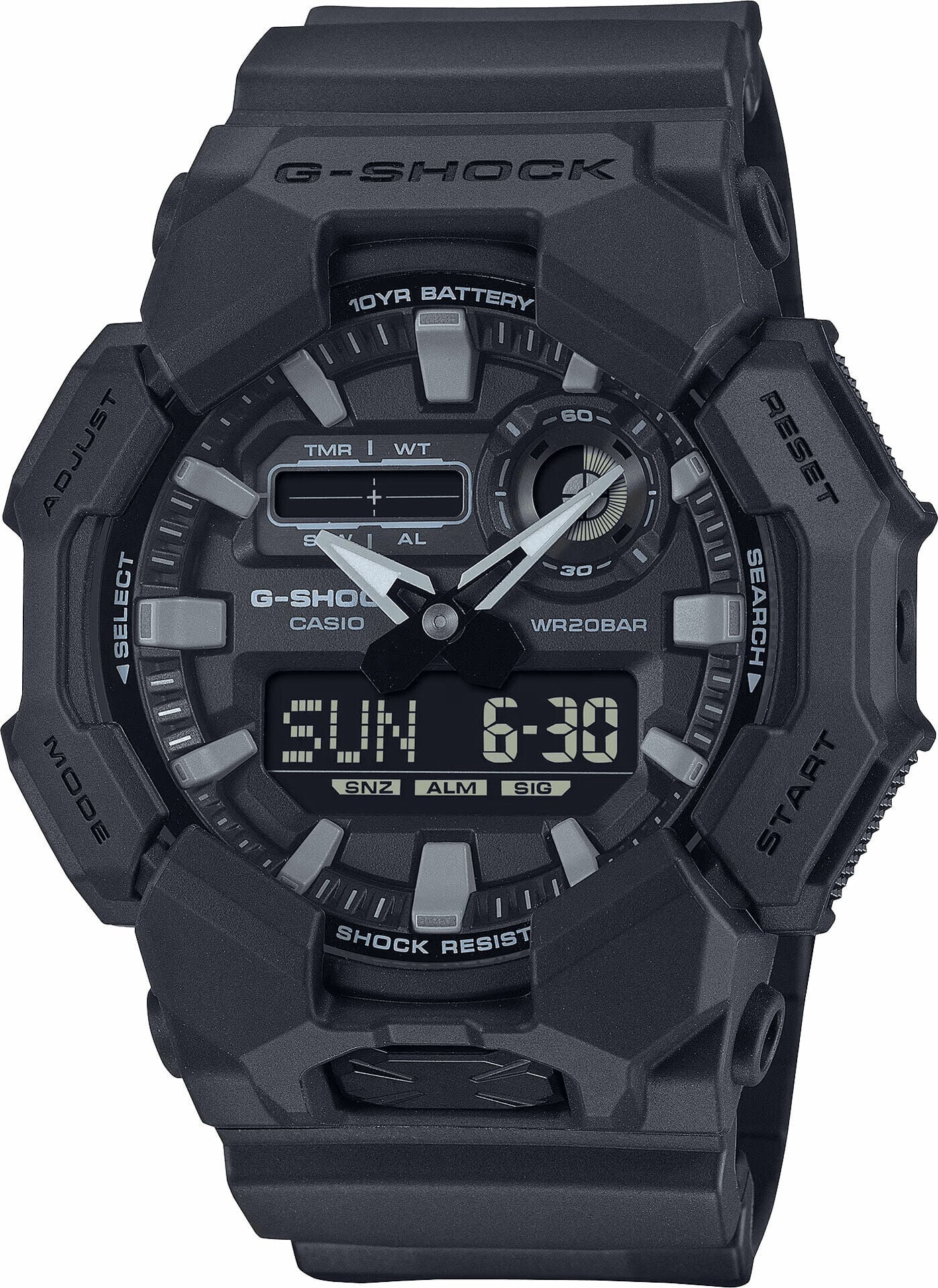 Casio GA-010-1A1DR Quartz Analog/Dijital Siyah 52 mm Erkek Kol Saati