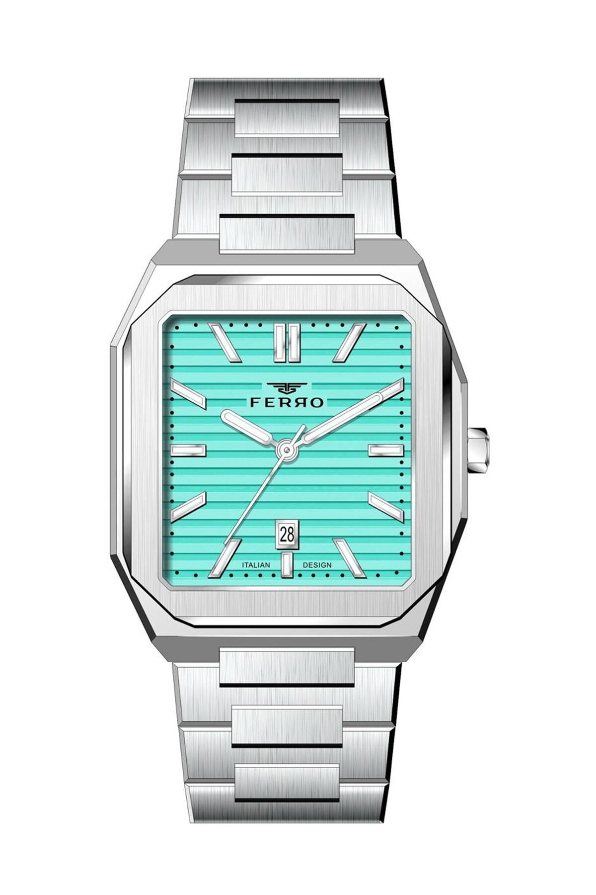 Ferro Gümüş Çelik Kordon Erkek Kol Saati F11653A-A15 3ATM SuGeçirmez 2 Yıl Garantili HediyePaketli