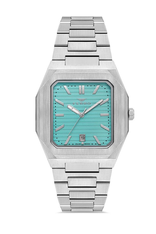 Ferro Gümüş Çelik Kordon Erkek Kol Saati F11653A-A15 3ATM SuGeçirmez 2 Yıl Garantili HediyePaketli