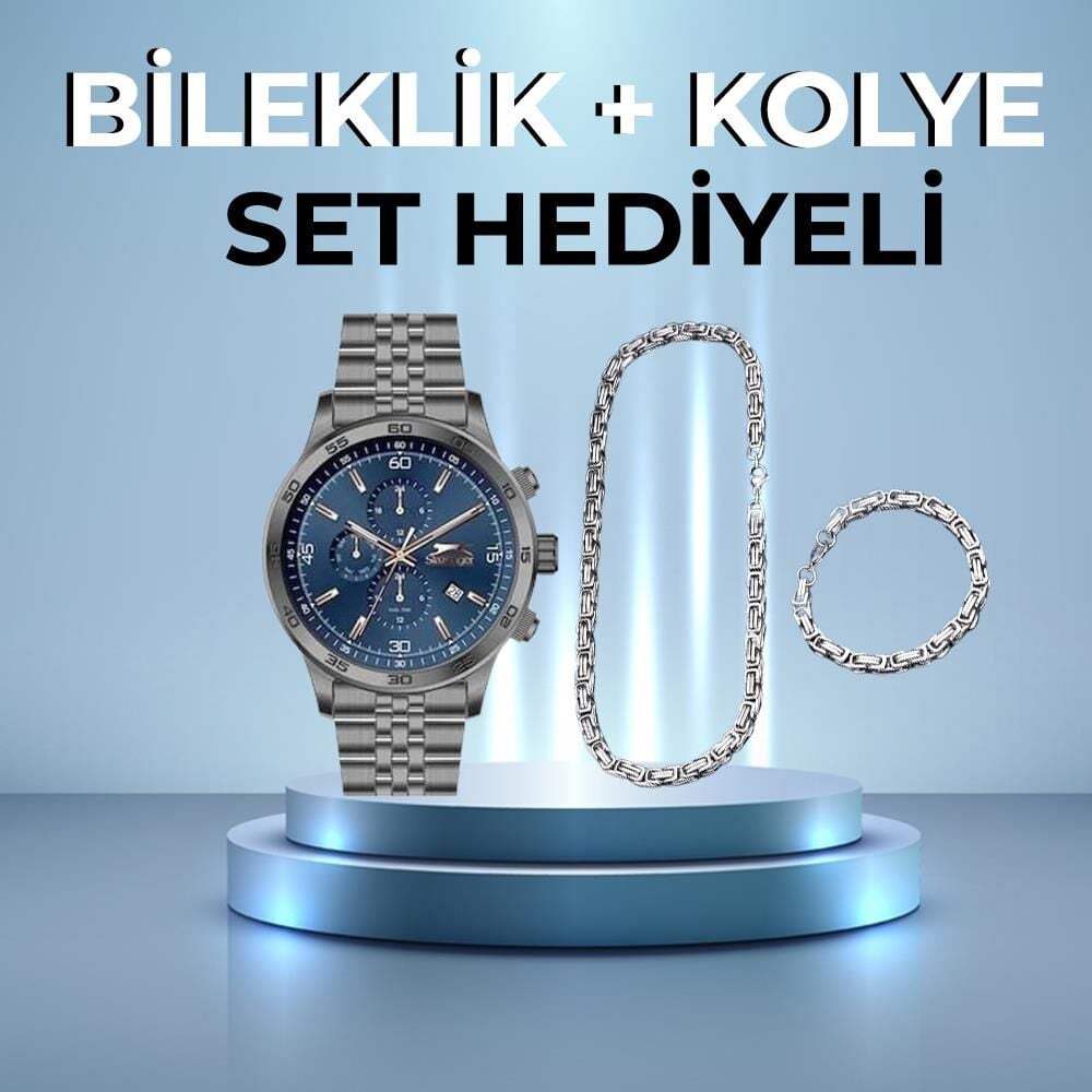 Slazenger SL.09.2055.2.04 46 mm Füme Çelik Erkek Kol Saati