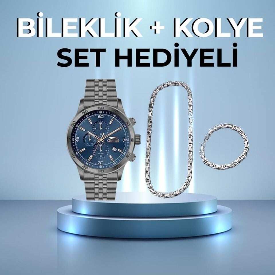 Slazenger SL.09.2055.2.04 46 mm Füme Çelik Erkek Kol Saati