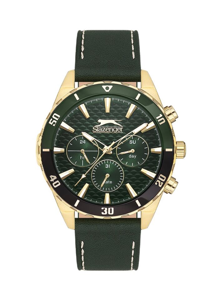 Slazenger SL.09.2327.2.03 Quartz Deri 46 mm Yeşil Erkek Kol Saati