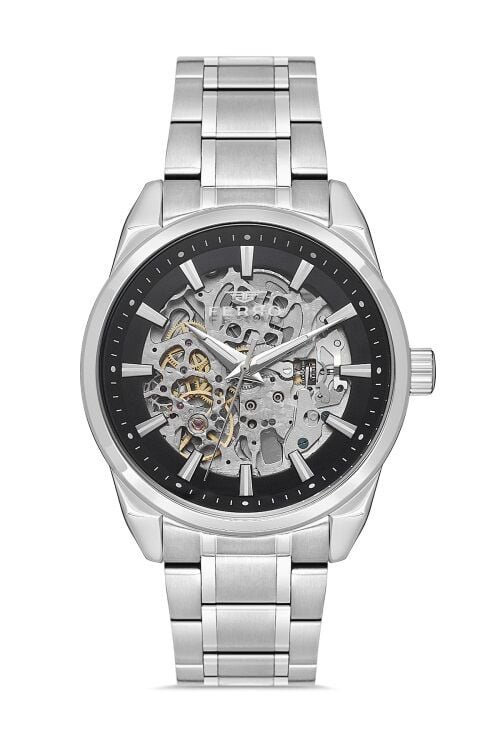 Ferro Gümüş Çelik Kordon Erkek Kol Saati FM40106A-A2 Tüm Fonksiyonlar Aktif 3 ATM Su Geçirmez