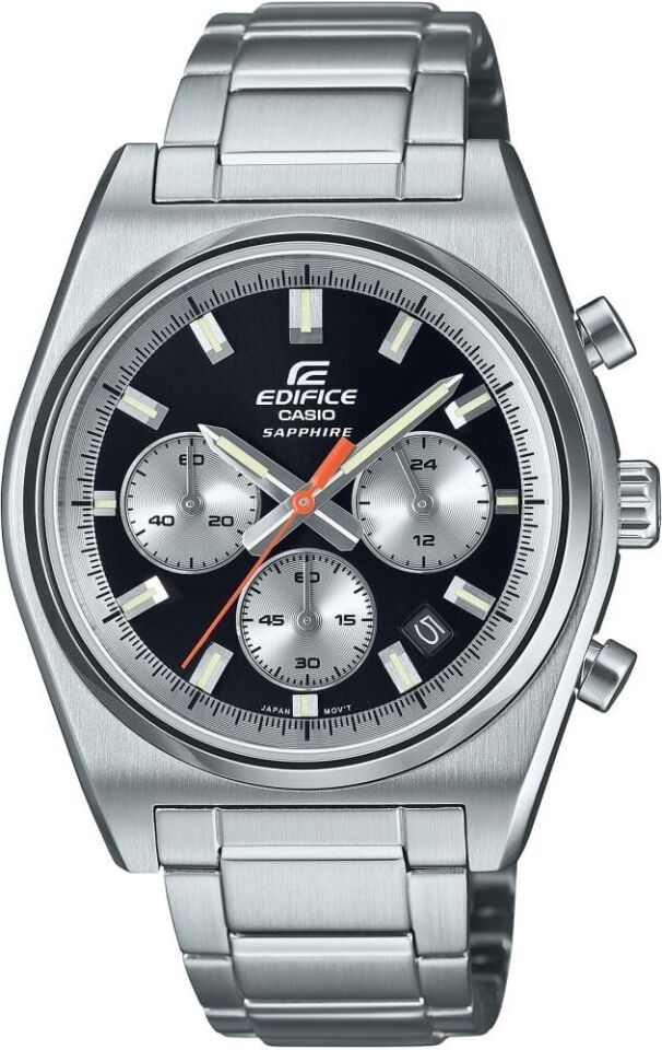 Casio EFB-730D-1AVUDF Edifice Quartz Çelik Gri Siyah Kadran 10 ATM 40 mm Erkek Kol Saati