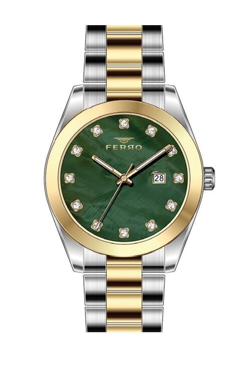 Ferro Sarı ve Gümüş Çelik Kordon Kadın Kol Saati FL21570AWT-D6