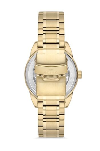 Ferro Sarı Çelik Kordon Erkek Kol Saati FM40106A-B2 Tüm Fonksiyonlar Aktif 3 ATM Su Geçirmez