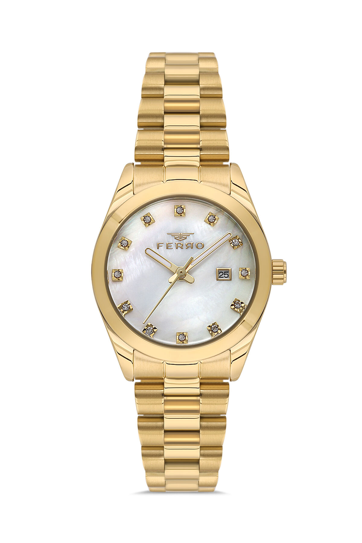 Ferro FL21570AWT-B Quartz Çelik Kordon Altın Rengi 31 mm Kadın Kol Saati
