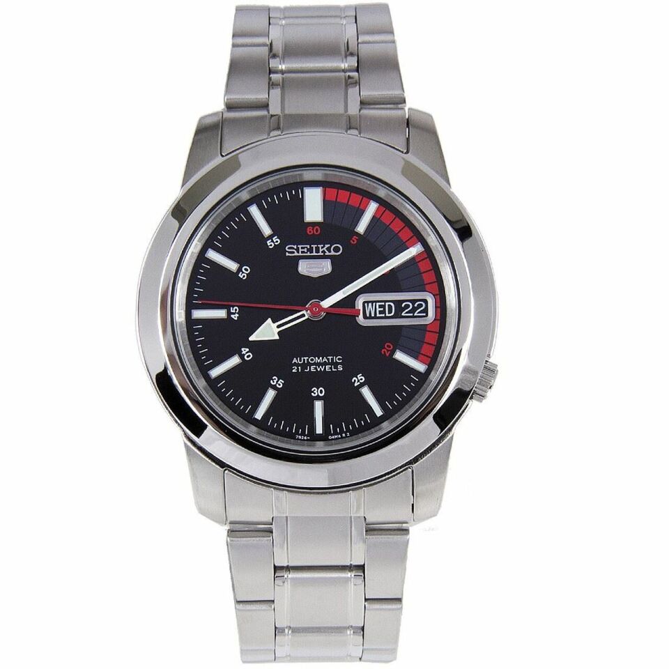 Seiko 5 SNKK31K1 Otomatik Çelik Gri Siyah Kadran 39 mm Erkek Kol Saati