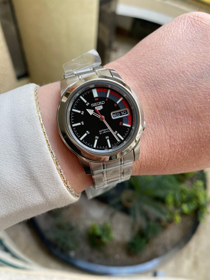 Seiko 5 SNKK31K1 Otomatik Çelik Gri Siyah Kadran 39 mm Erkek Kol Saati