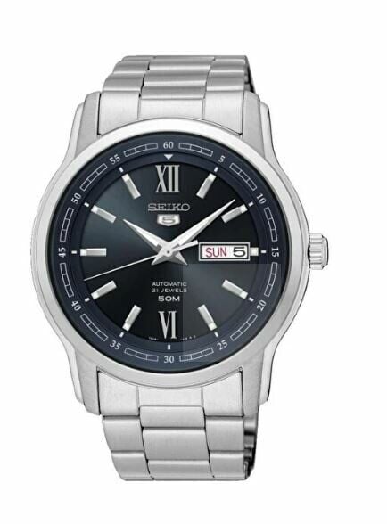 Seiko 5 SNKP17K1 Otomatik Çelik Gri Lacivert Kadran 43 mm Erkek Kol Saati