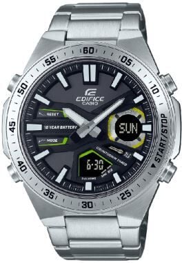 Casio EFV-C110D-1A3VDF Edifice Quartz Çelik Gri Siyah Kadran Alüminyum Kasa 10 ATM 47 mm Erkek Kol Saati
