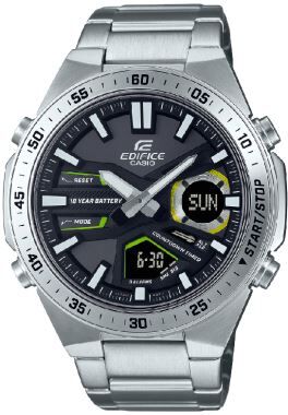 Casio EFV-C110D-1A3VDF Edifice Quartz Çelik Gri Siyah Kadran Alüminyum Kasa 10 ATM 47 mm Erkek Kol Saati