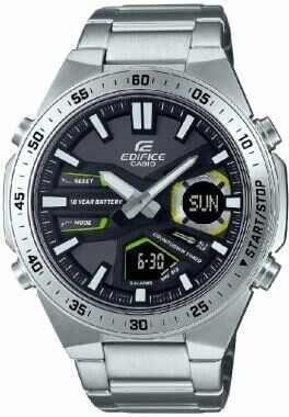 Casio EFV-C110D-1A3VDF Edifice Quartz Çelik Gri Siyah Kadran Alüminyum Kasa 10 ATM 47 mm Erkek Kol Saati