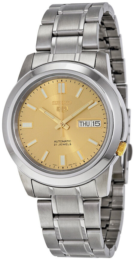 Seiko 5 SNKK13K1 Otomatik Çelik Gri Sarı Kadran 38 mm Erkek Kol Saati