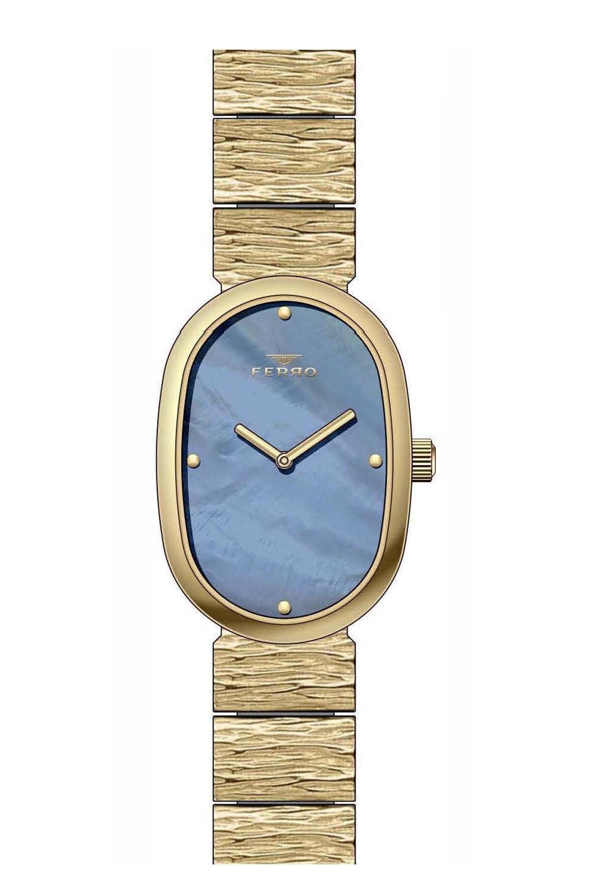 Ferro Sarı Çelik Kordon Kadın Kol Saati FL21600A-B3 3ATM Su Geçirmez 2 Yıl Garantili HediyePaketli