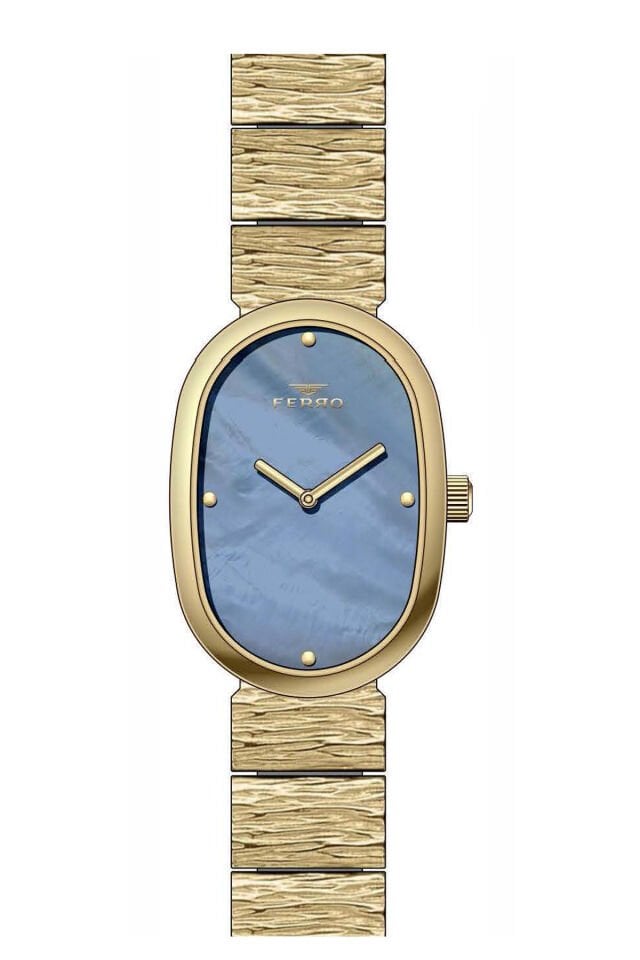 Ferro Sarı Çelik Kordon Kadın Kol Saati FL21600AWT-B3 3ATM Su Geçirmez 2 Yıl Garantili HediyePaketli