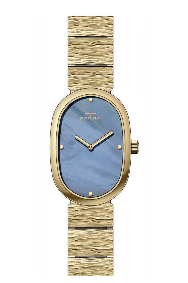 Ferro Sarı Çelik Kordon Kadın Kol Saati FL21600A-B3 3ATM Su Geçirmez 2 Yıl Garantili HediyePaketli