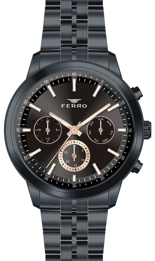 Ferro Siyah Çelik Kordon Erkek Kol Saati FM31369A-G