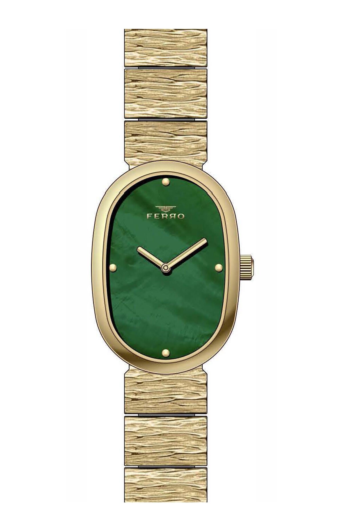 Ferro Sarı Çelik Kordon Kadın Kol Saati FL21600AWT-B6 3ATM Su Geçirmez 2 Yıl Garantili HediyePaketli