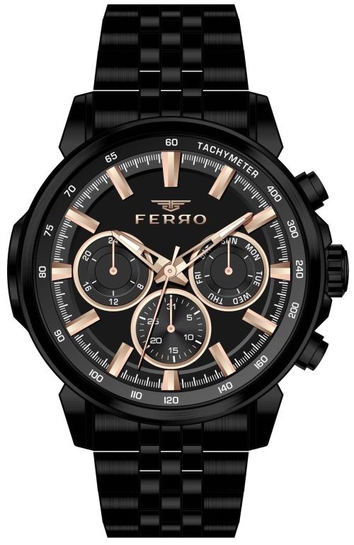 Ferro Siyah Celik Kordon Erkek Kol Saati FM31375A-G