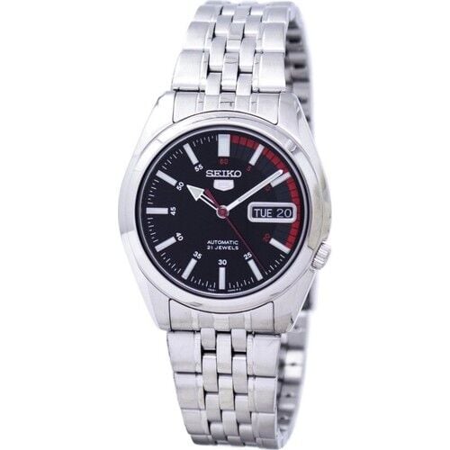 Seiko 5 SNK375K1 Otomatik Çelik Gri Siyah Kadran 39 mm Erkek Kol Saati