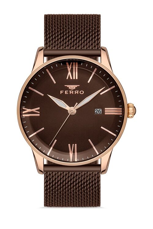Ferro Kahverengi Hasır Kordon Erkek Kol Saati F11182C-S F11182C-S