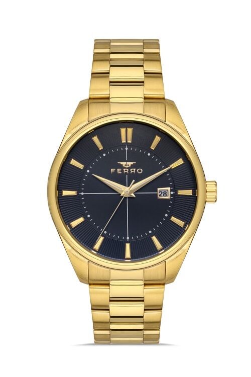 Ferro F11239A-B2 Quartz Çelik Altın Rengi 42 mm Erkek Kol Saati