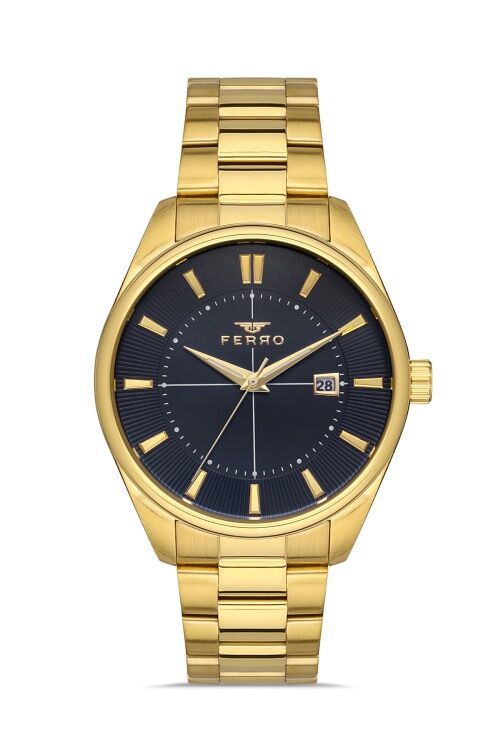 Ferro F11239A-B2 Quartz Çelik Altın Rengi 42 mm Erkek Kol Saati