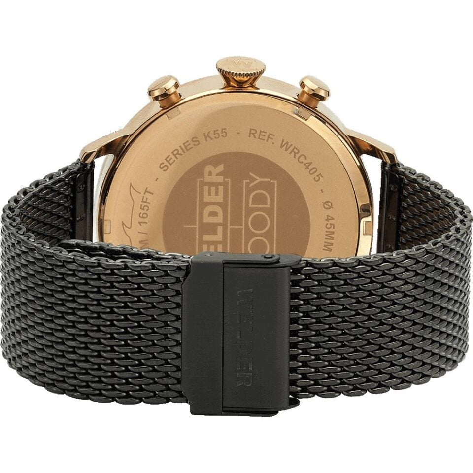 Welder Moody WWRC405 Quartz Çelik Hasır Füme Yeşil Kadran 45 mm Erkek Kol Saati