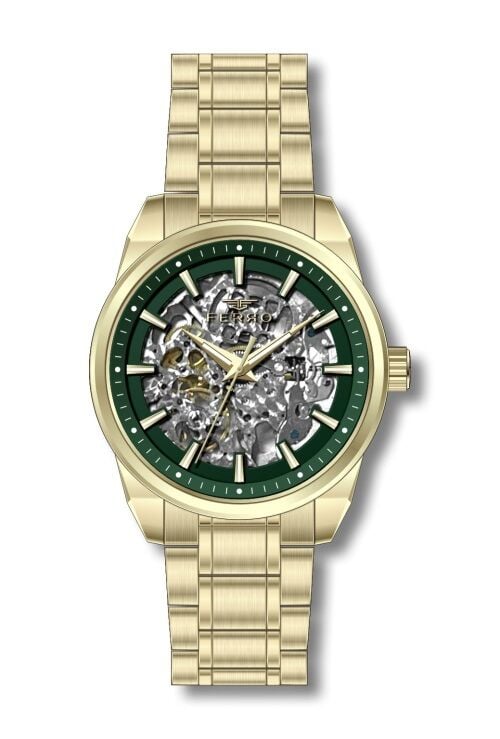 Ferro Sarı Çelik Kordon Erkek Kol Saati FM40106A-B6 Tüm Fonksiyonlar Aktif 3 ATM Su Geçirmez