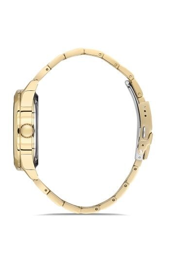 Ferro Sarı Çelik Kordon Erkek Kol Saati FM40106A-B6 Tüm Fonksiyonlar Aktif 3 ATM Su Geçirmez