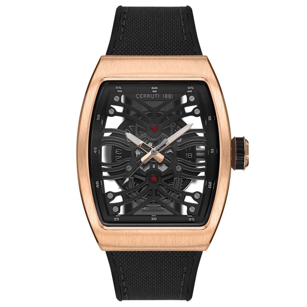 Cerruti 1881 CIWGN0019503 Quartz Silikon Siyah Safir Kaplı Mineral Cam Erkek Kol Saati