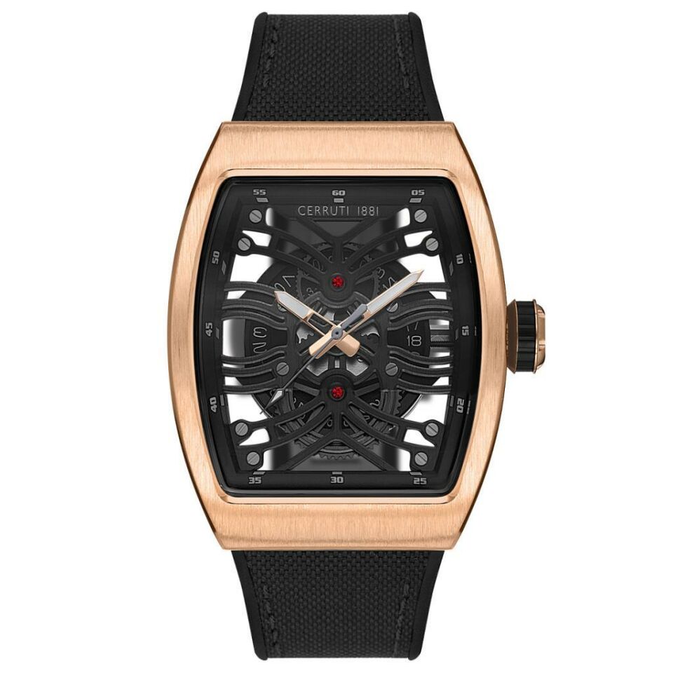 Cerruti 1881 CIWGN0019503 Quartz Silikon Siyah Safir Kaplı Mineral Cam Erkek Kol Saati