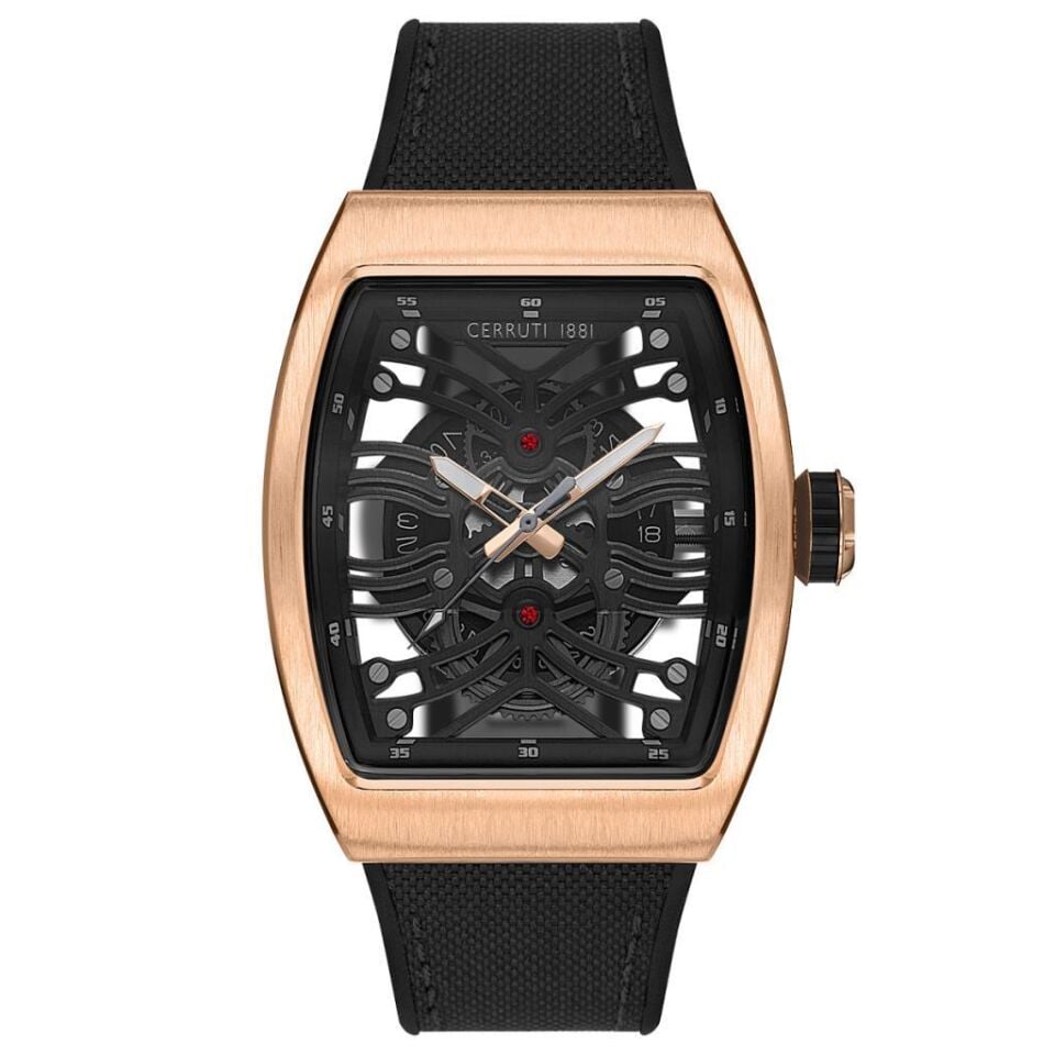Cerruti 1881 CIWGN0019503 Quartz Silikon Siyah Safir Kaplı Mineral Cam Erkek Kol Saati