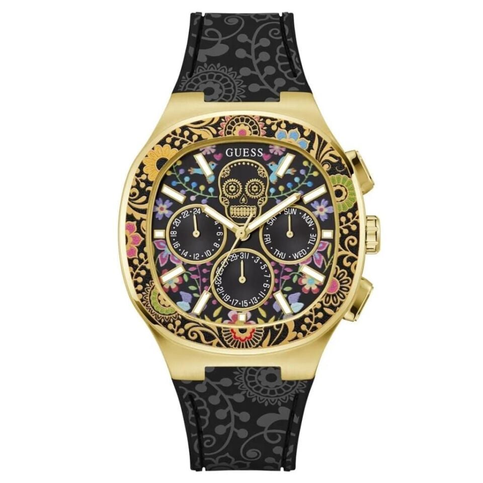 Guess GUGW0784G1 Quartz Silikon Siyah 44 mm Erkek Kol Saati