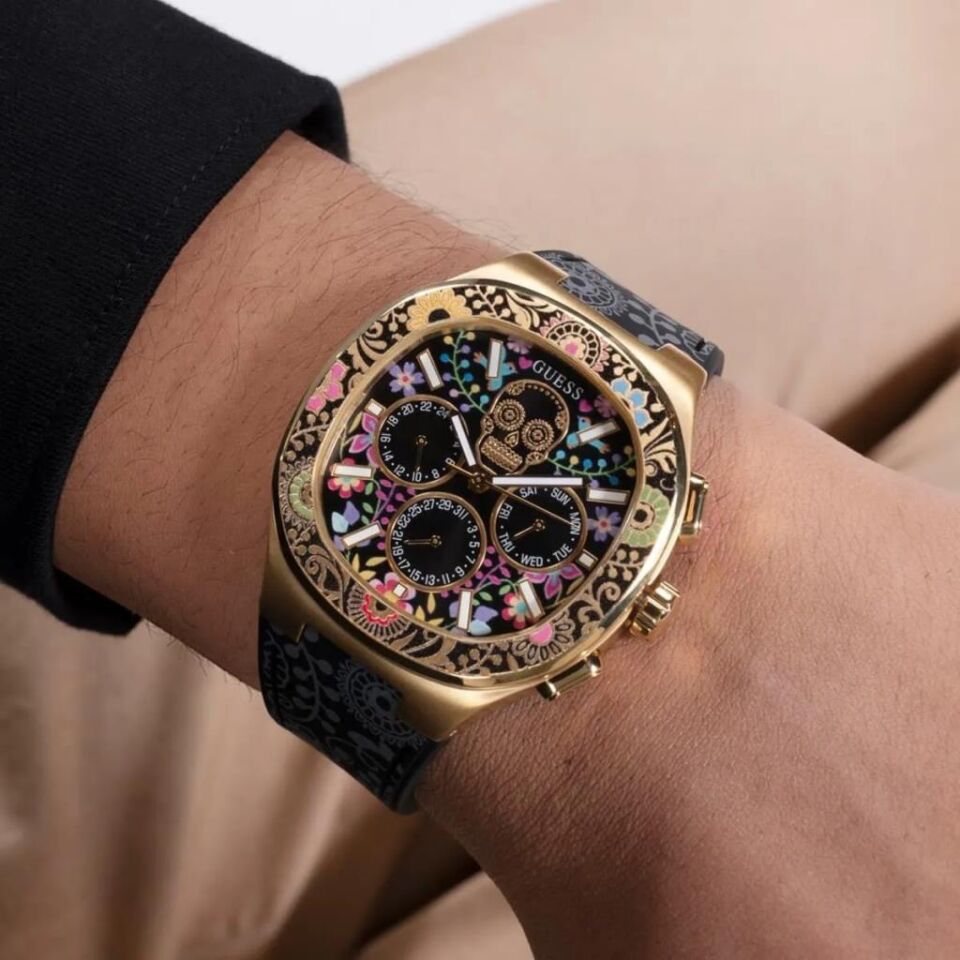 Guess GUGW0784G1 Quartz Silikon Siyah 44 mm Erkek Kol Saati