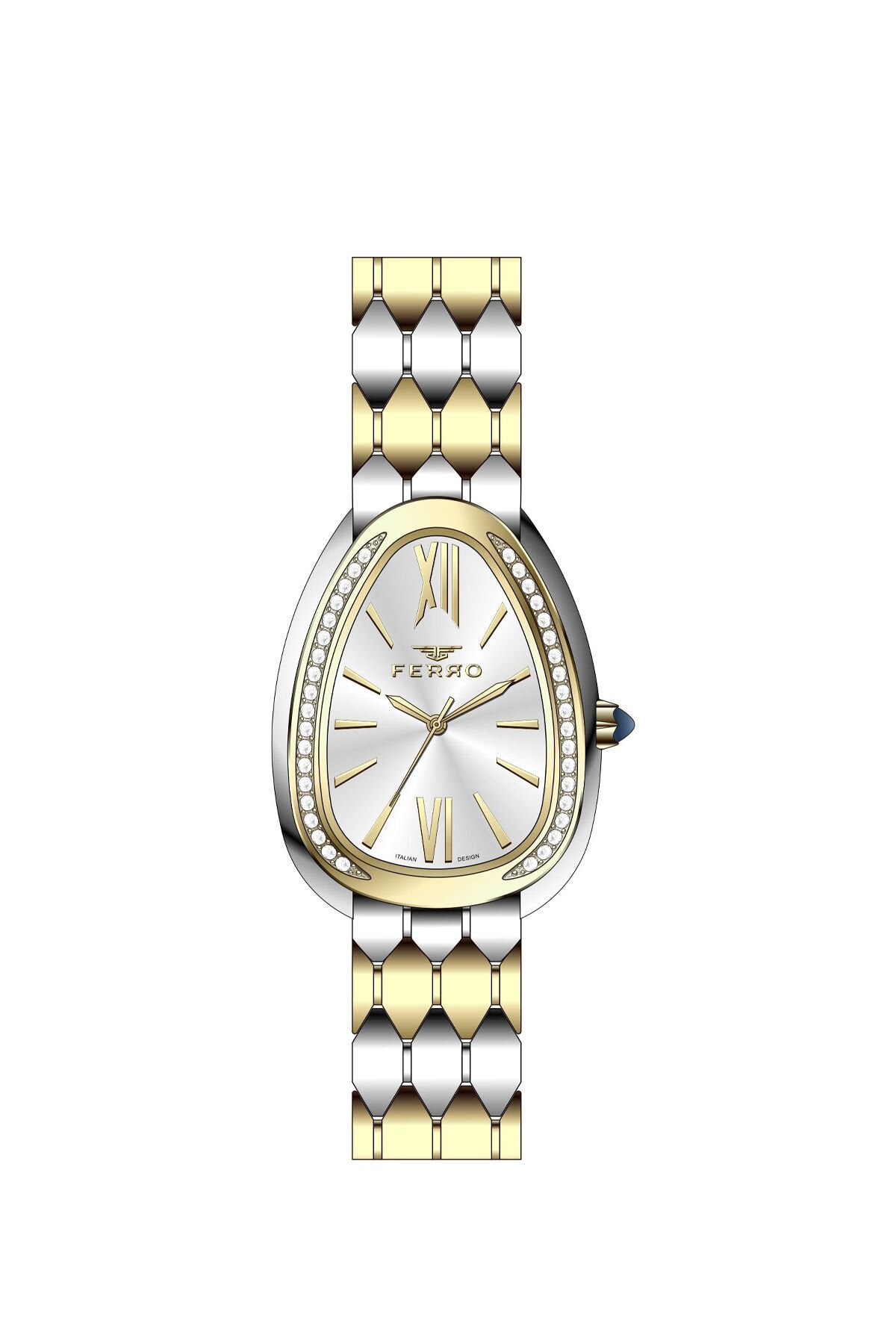 Ferro Sarı ve Gümüş Çelik Kordon Kadın Kol Saati FL43033A-D 3ATM Su Geçirmez 2 Yıl Garantili