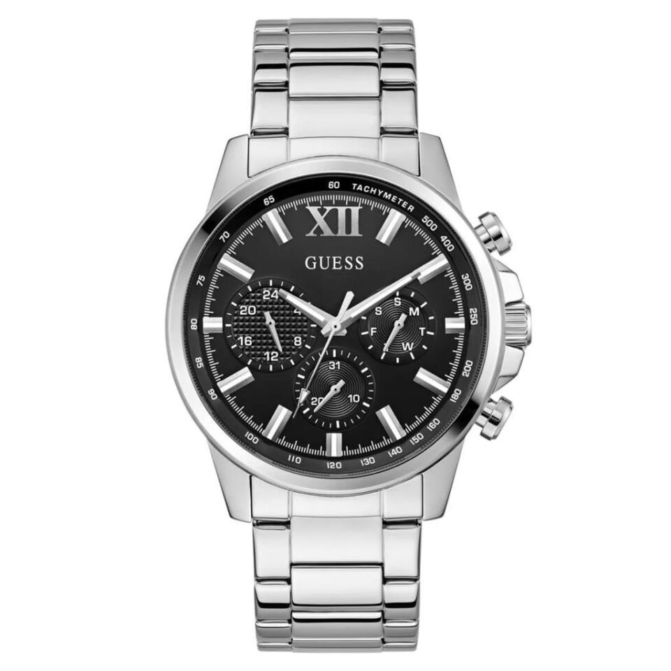 Guess GUGW0900G1 Quartz Çelik Gri Siyah Kadran 44 mm Erkek Kol Saati