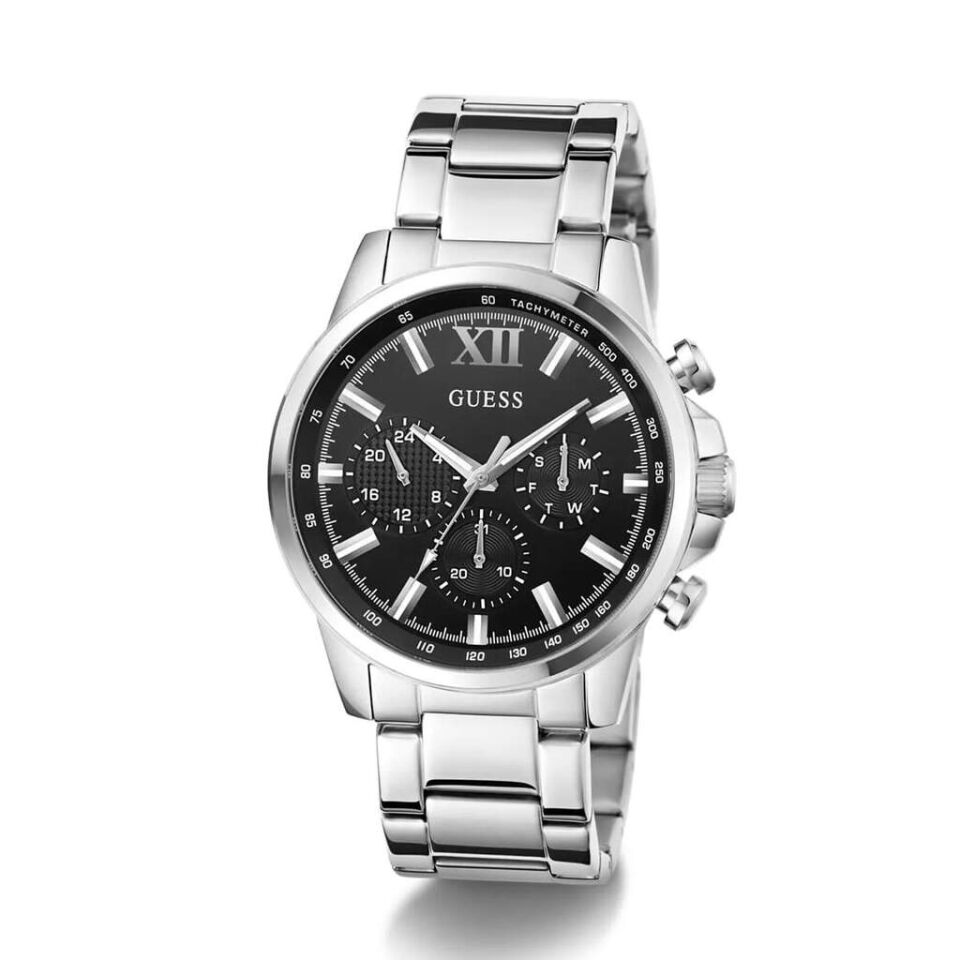 Guess GUGW0900G1 Quartz Çelik Gri Siyah Kadran 44 mm Erkek Kol Saati